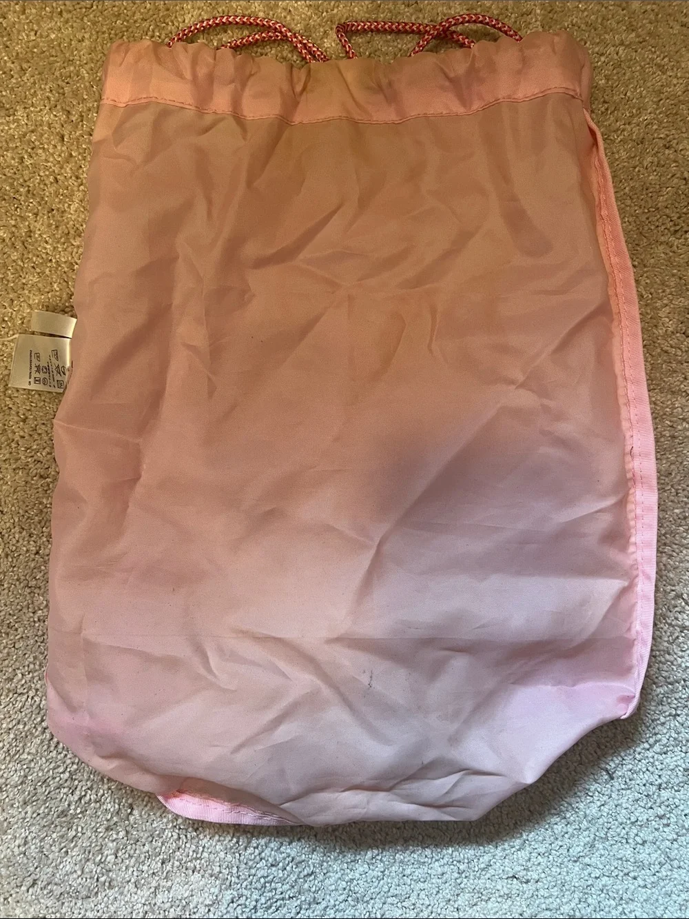 Pink Heart Drawstring Bag